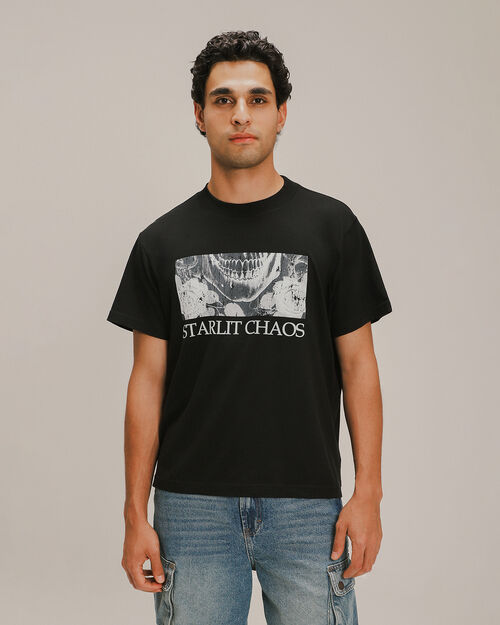 Playera Efecto Lavado Negro
